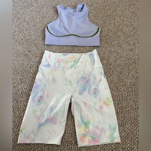 Fabletics Workout Set - Size M - Bra & Biker Shorts